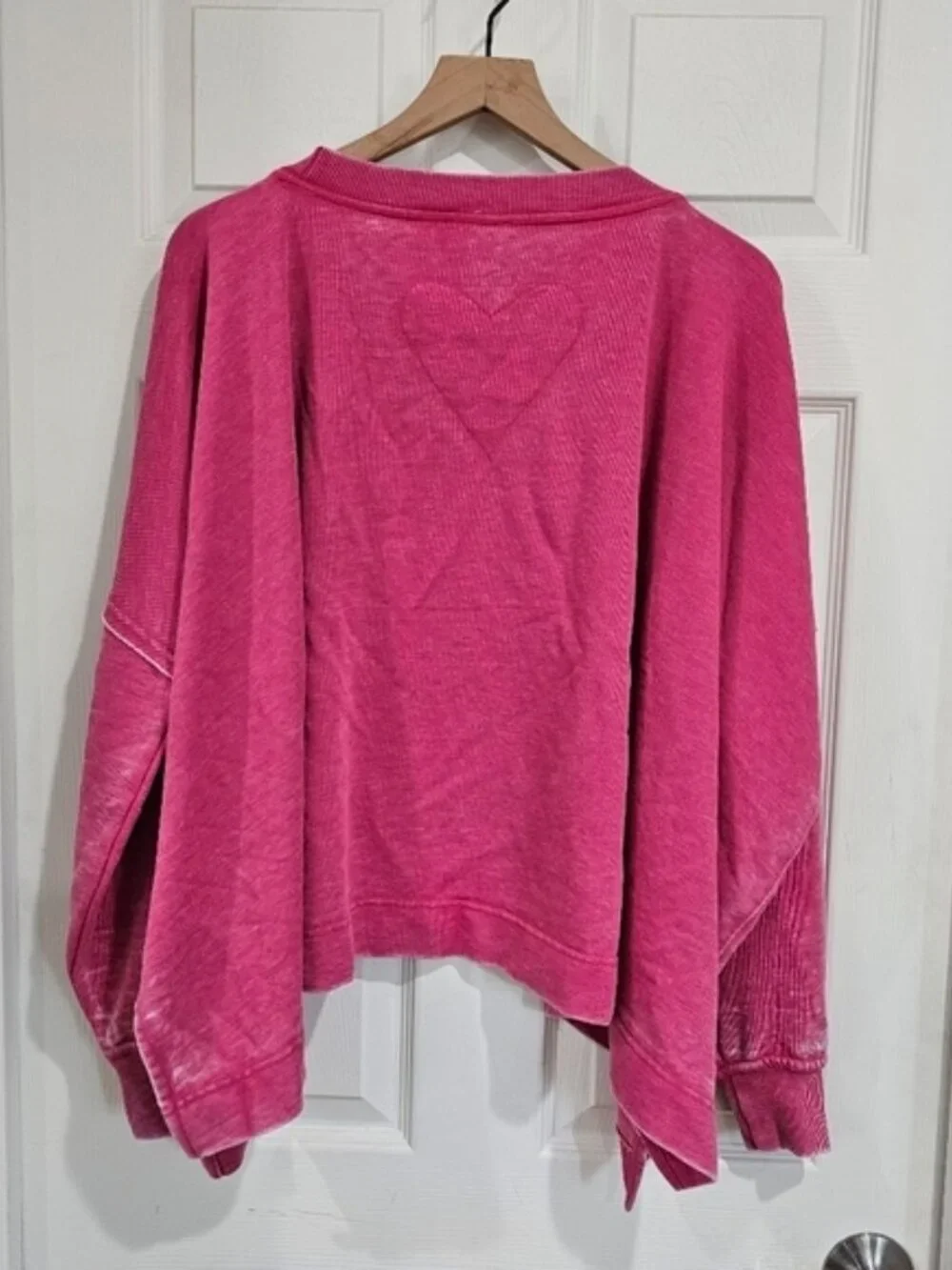 Free People Daisy Sweatshirt- Dragonfruit Sorbet
